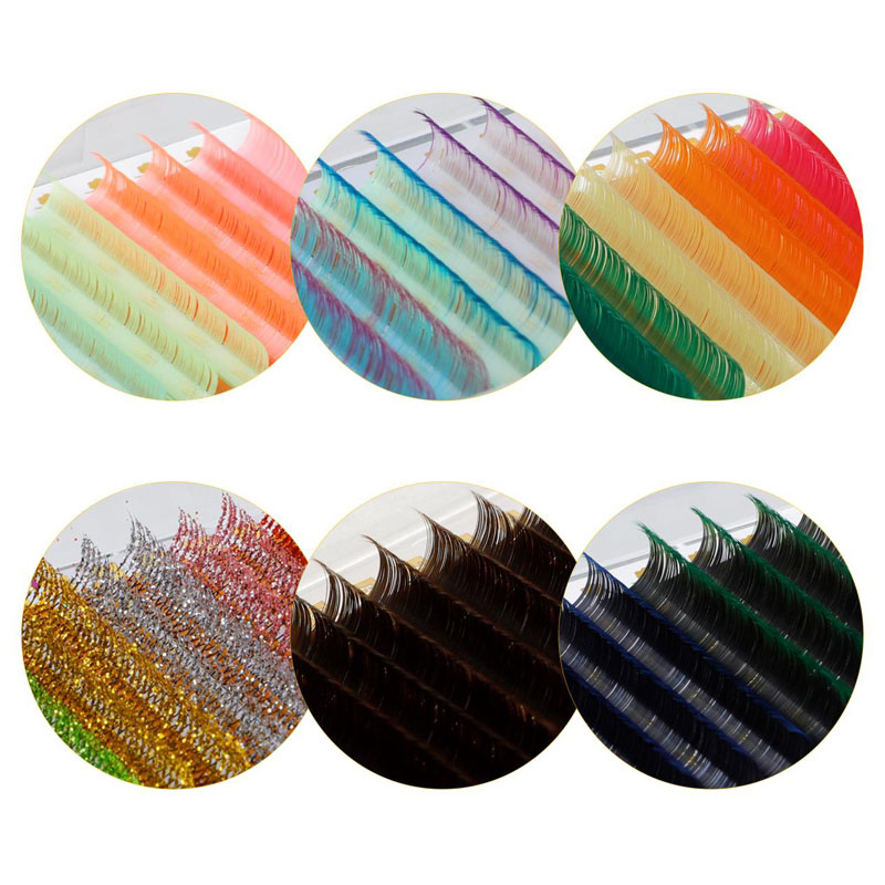 Extensões coloridas de cílios